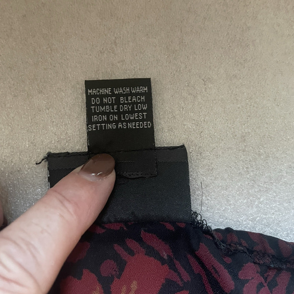 Vintage Y2K Notations Shirt Women Petite Large Black Red Floral Whimsigoth Fairy - Picture 6 of 10